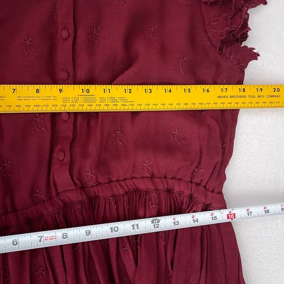 Rachel Parcell Lace Scarlet Embroidered Pleated Midi A-line Dress Red Size XL - Picture 12 of 15